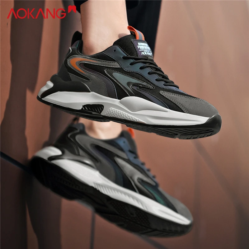 Aokang/奥康2025透气夏季百搭男鞋休闲舒适运动时尚老爹鞋子男
