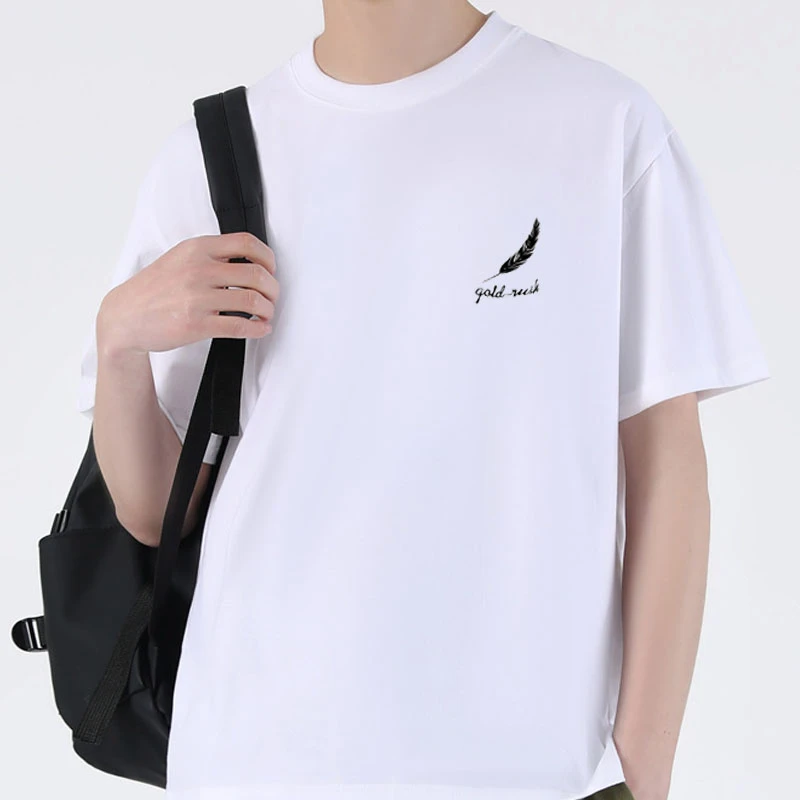 【羽毛】纯棉短袖男女款夏季新款休闲ins潮流百搭T恤宽松舒适