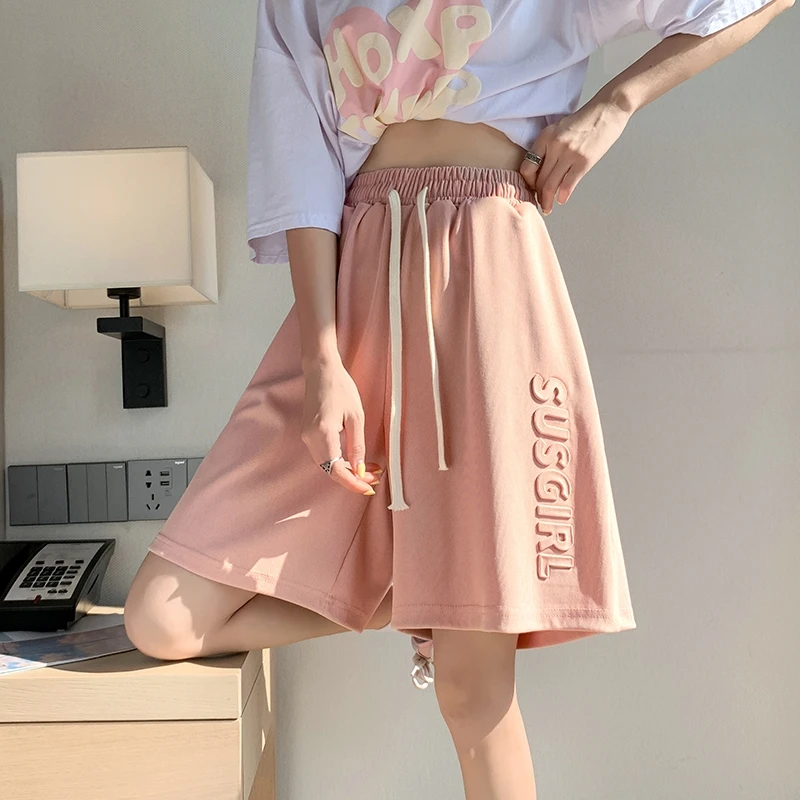 2024年夏季新款短裤冰丝凉感宽松款裤子男女同款休闲裤百搭外穿