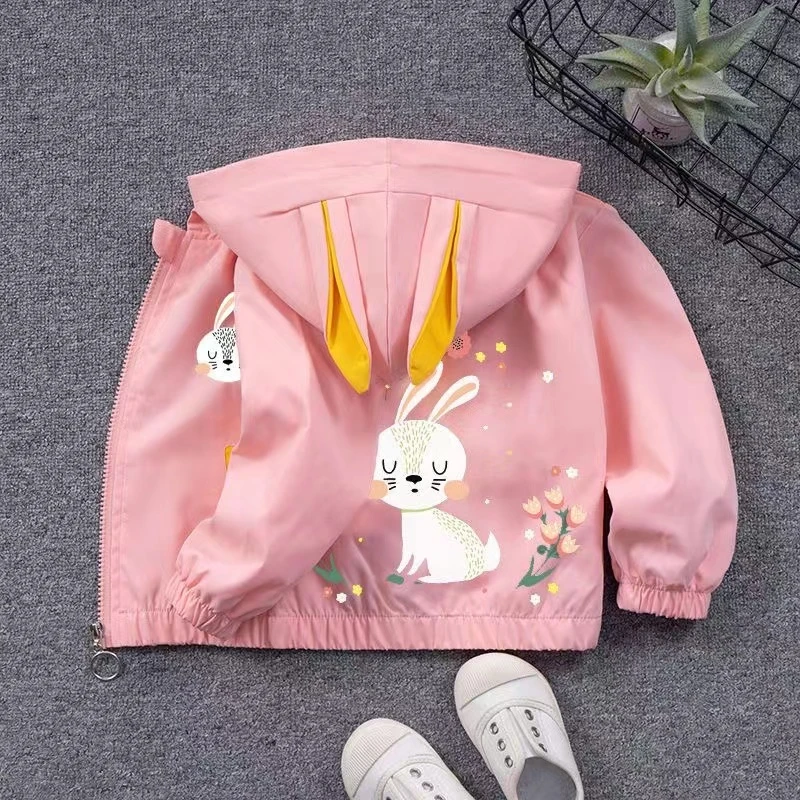 女童外套春秋幼儿开衫薄款儿童衣服女小童上衣春装2024新款连帽