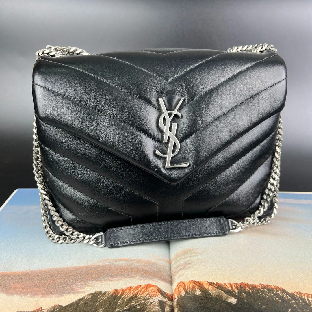 95新 YSL/圣罗兰 黑色方胖子