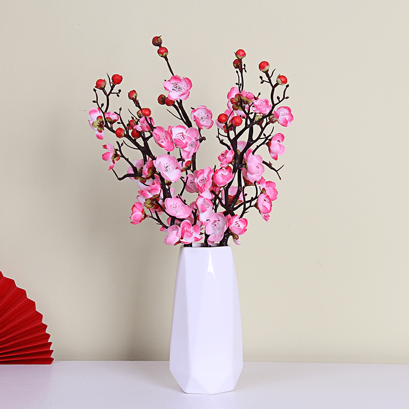 梅花仿真花腊梅假花中式家居装饰绢花摆设插花瓶客厅摆件软装花艺