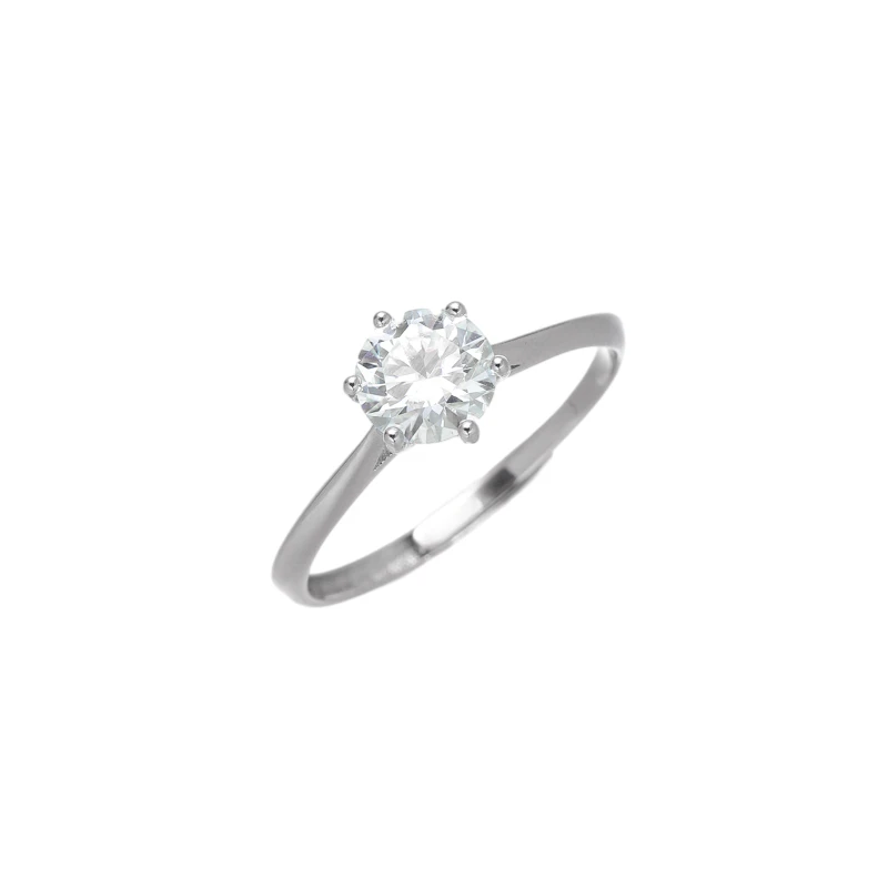 925银合成锆石戒指 HQL1094【单锆牛头】银女简约时尚