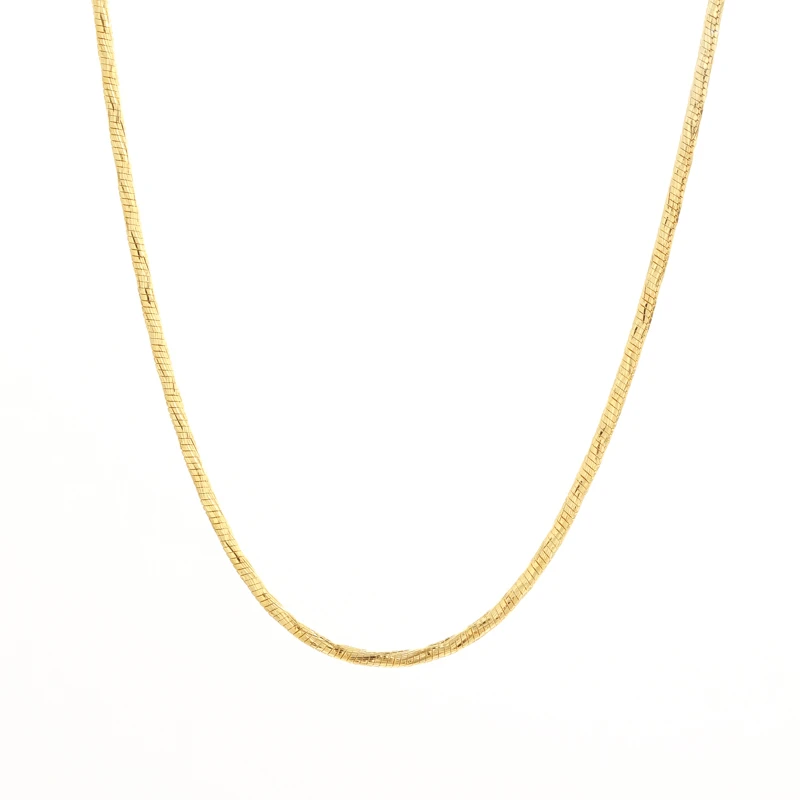 HXL1220【R家】银女潮流长41+2.5+2.5cm金色蛇骨波浪项链