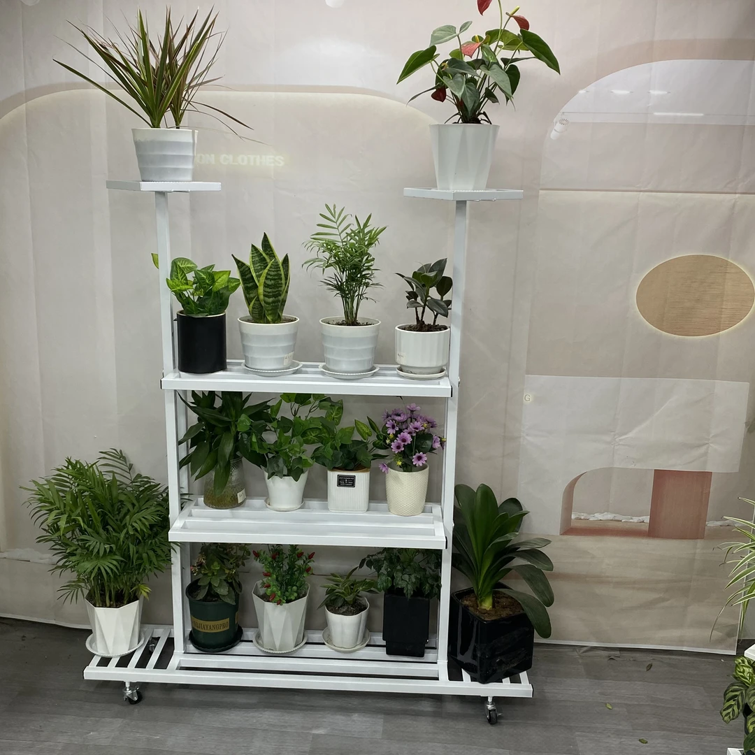 铁艺花架子可移动带轮新款家用客厅落地花盆架阳台多层养花置物架