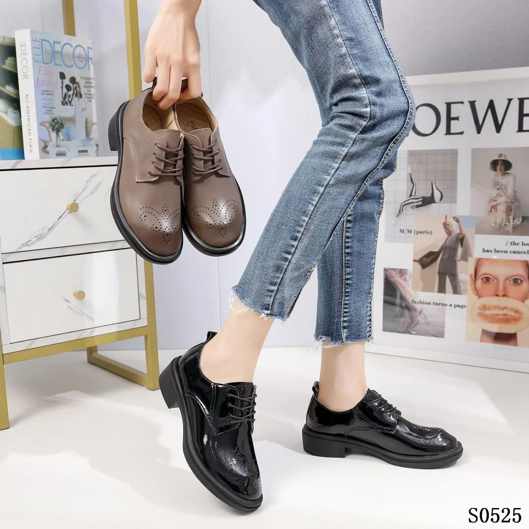 2025春季新款系带百搭小皮鞋洋气时尚潮流透气乐福鞋S0525