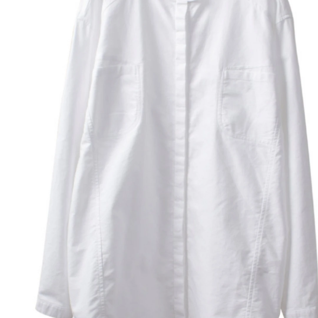 抖音商城爆款好物~春秋新款休闲纯棉白色衬衫女小众洋气打底衬衣