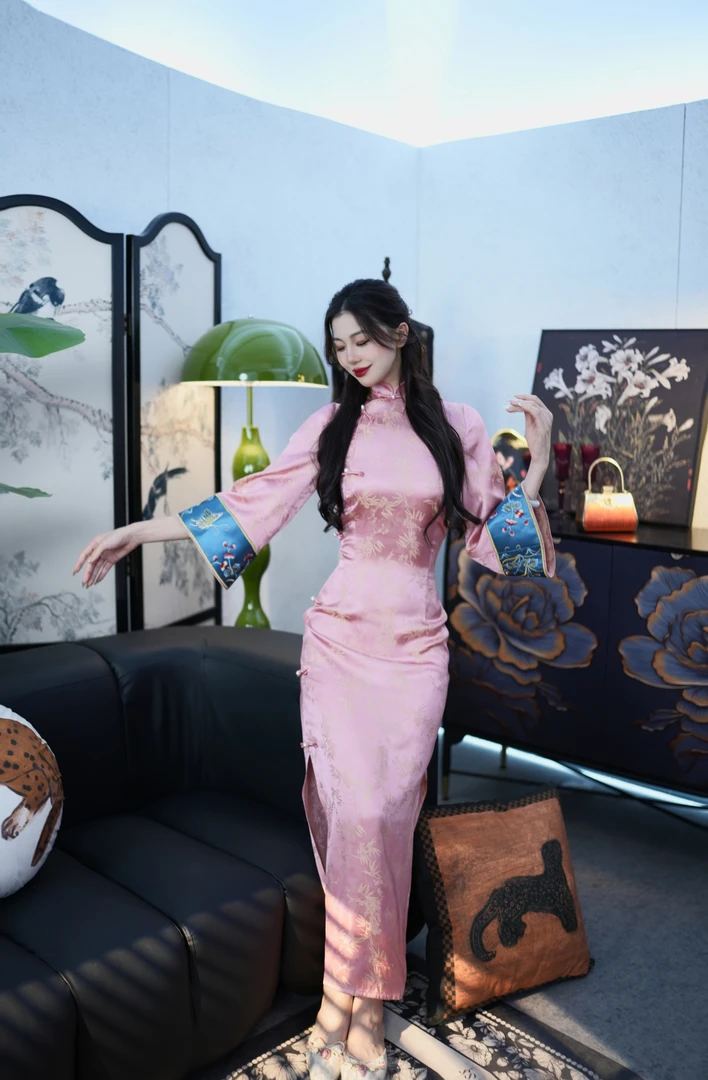 【尔尔古典美学】复古新中式旗袍【粉黛】春夏修身中国风旗袍显瘦
