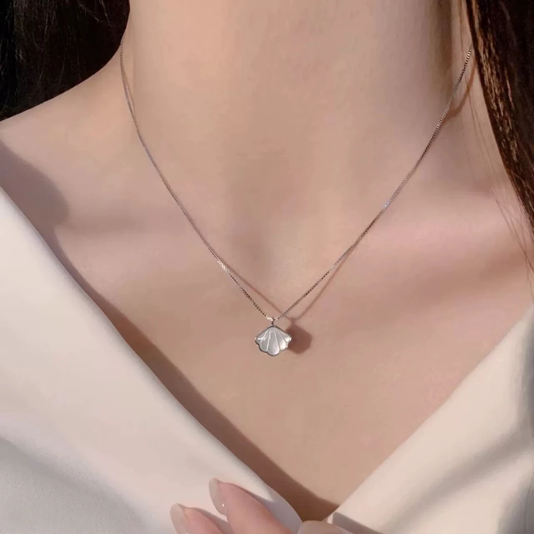 钛钢项链 一贝子项链女轻奢小众级ins设计感网红锁骨链