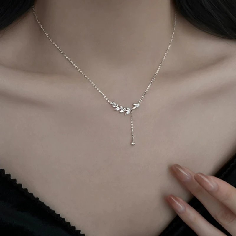 钛钢项链 幸运麦穗项链轻奢小众穗穗平安项链F2755