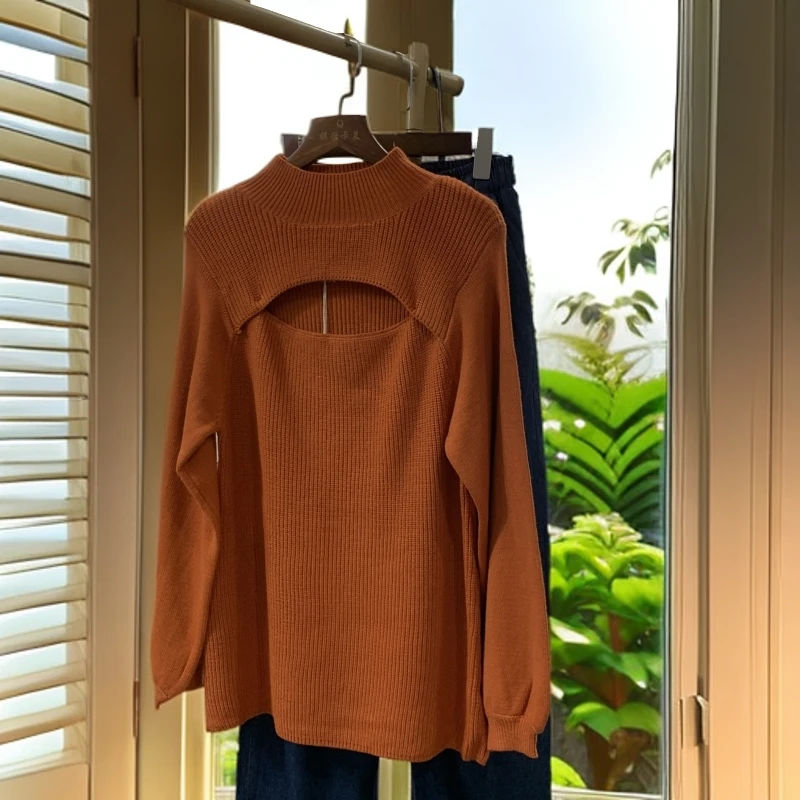 4367 祺欣家 法式假两件灯笼袖慵懒风半高领小众设计显气质针织衫