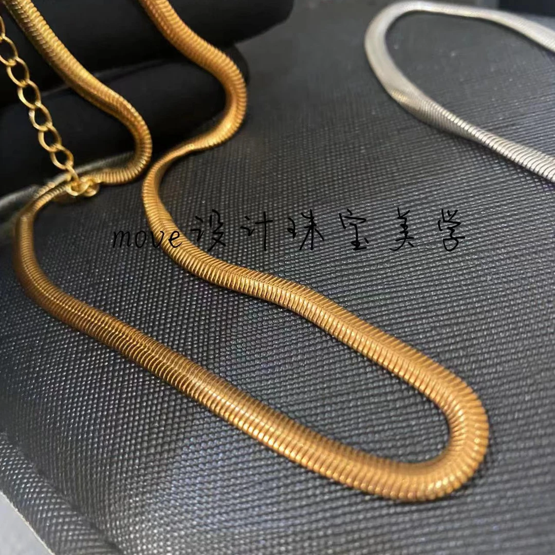链子925银 【宽蛇骨】925银项链个性时尚小众简约欧美气质