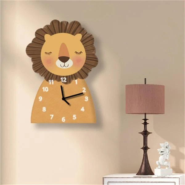 小狮子卡通桌面摆件卡通钟表+可悬挂挂钟