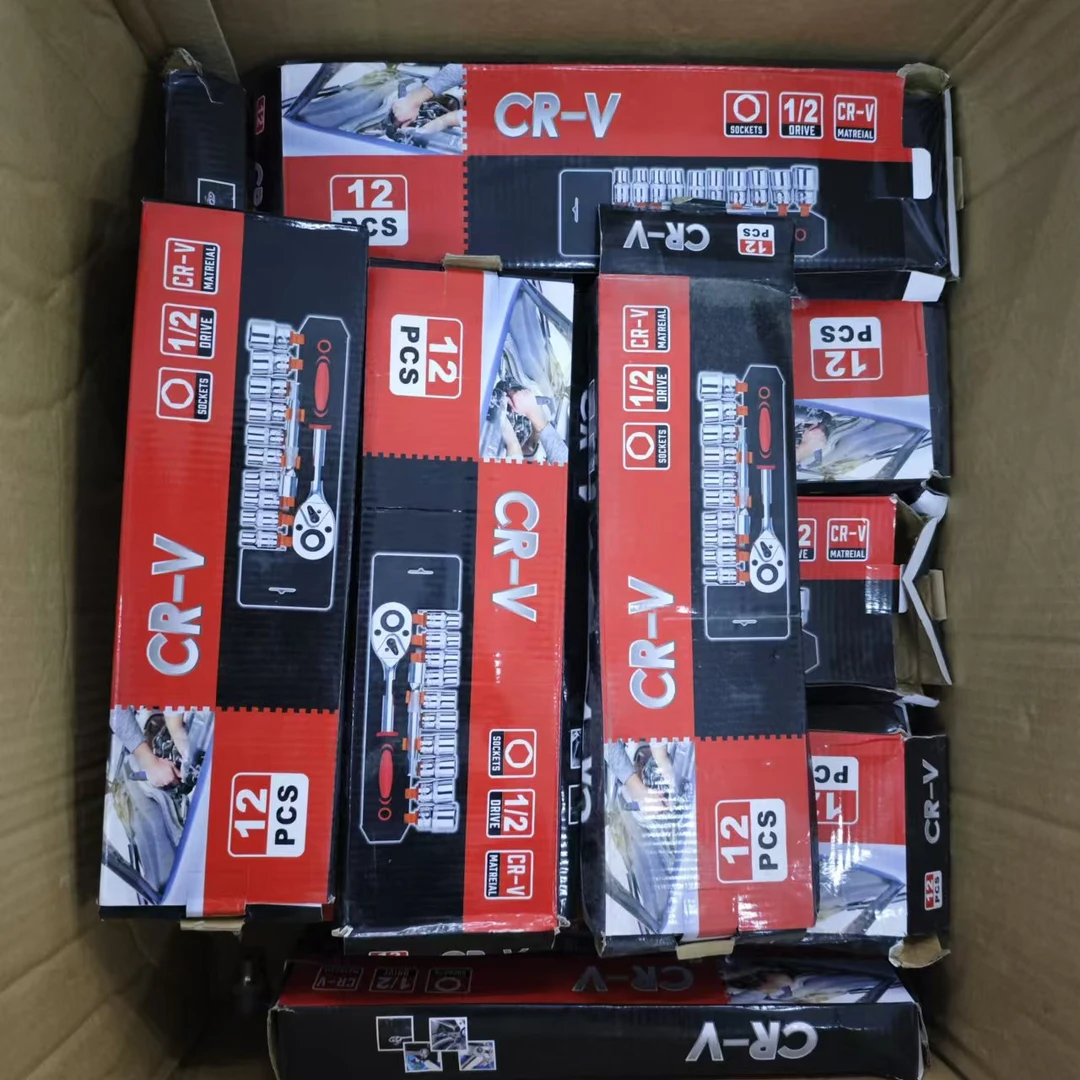 【1】大飞12件套筒扳手套装组合工具加长杆多功能套筒汽车维修棘轮