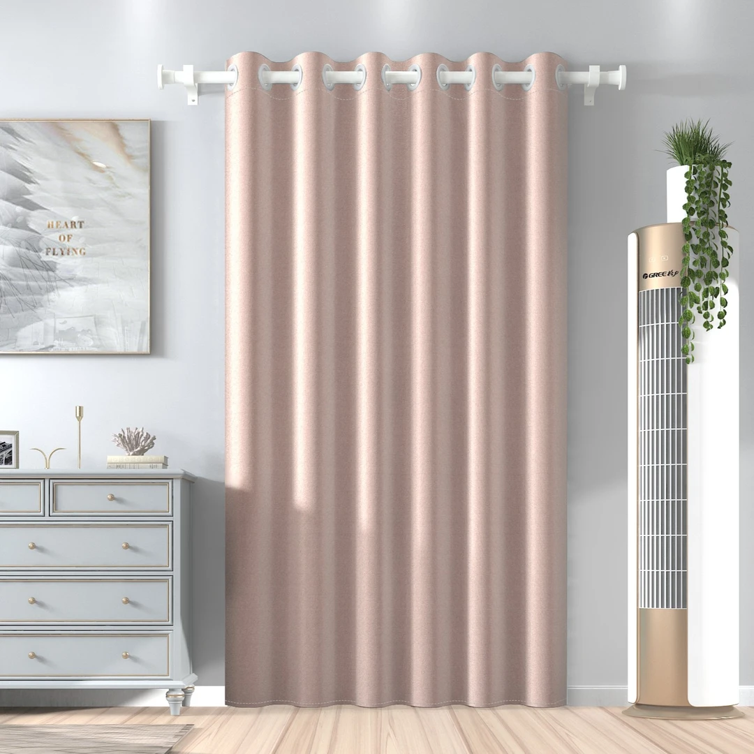 女装店试衣间门帘服装店窗帘专用帘子隔断帘粉色商用布艺圆形轨道