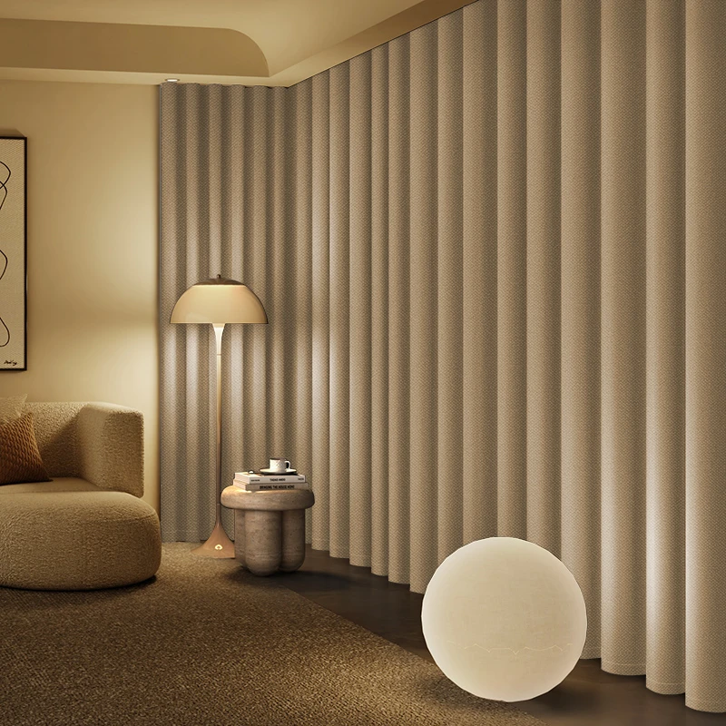 直播背景窗帘布免打孔伸缩杆客厅全遮光场景窗帘带杆全套新款单片