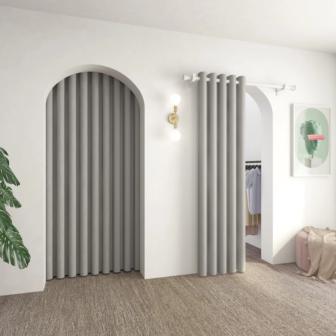 门帘免打孔2025新款隔断帘空调卧室挂帘子家用试衣间服装店遮挡帘