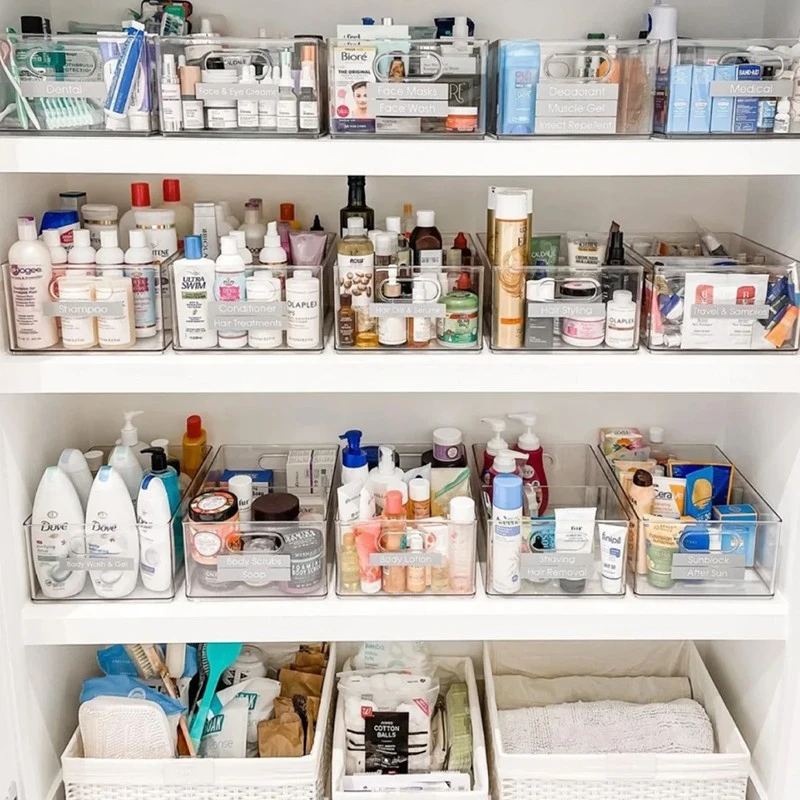 面膜盒化妆品收纳盒桌面家用简约大容量护肤品置物架厨房收纳盒子