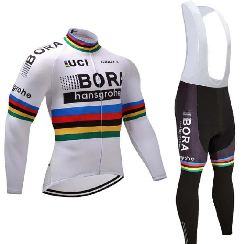 春秋季彩虹BORA山地自行车服专业长袖骑行服套装透气速干衣男女款