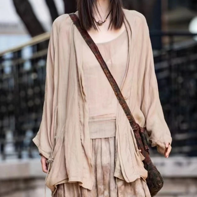 原创麻依者苎麻中长款开衫2023夏1030【新款】