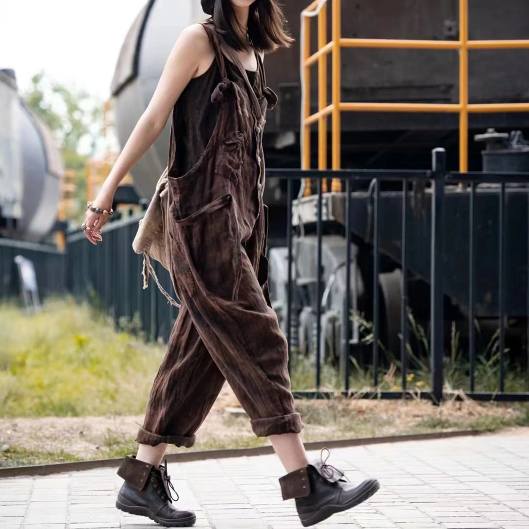 原创麻依者亚麻背带裤2023夏1047【新款】