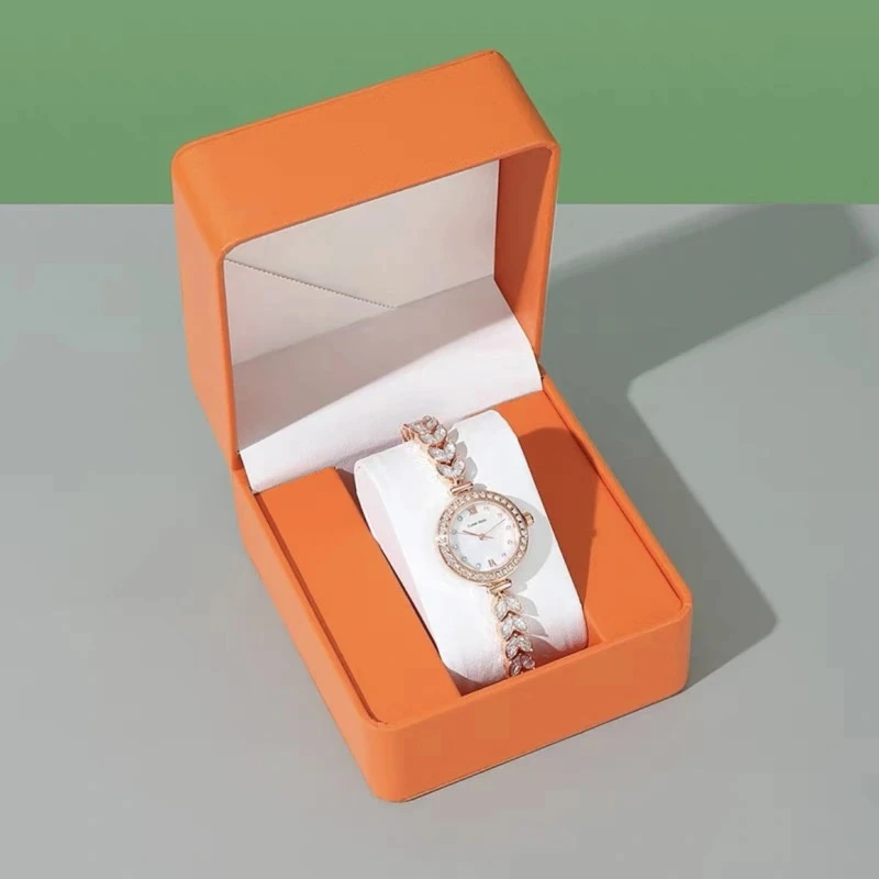 美人鱼女士轻奢高档手表玫瑰金搭链环时尚精致情人节送女朋友