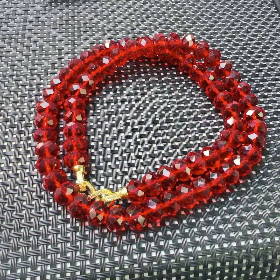 [聚小石]A968红色系透切割项链12M藏级设计轻奢时尚手链手串项链