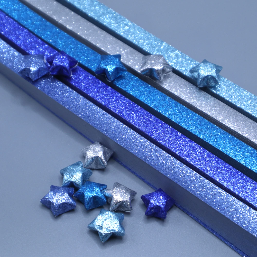 大号折纸闪粉闪钻大号条长纸条叠幸运星五角星手工创意礼品许愿瓶