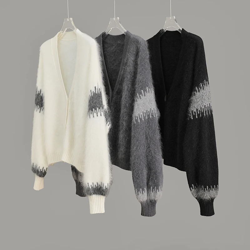 思家高品质 意境 柜面6K+ 纯净水拉绒 明星单品 慵懒大羊绒开衫