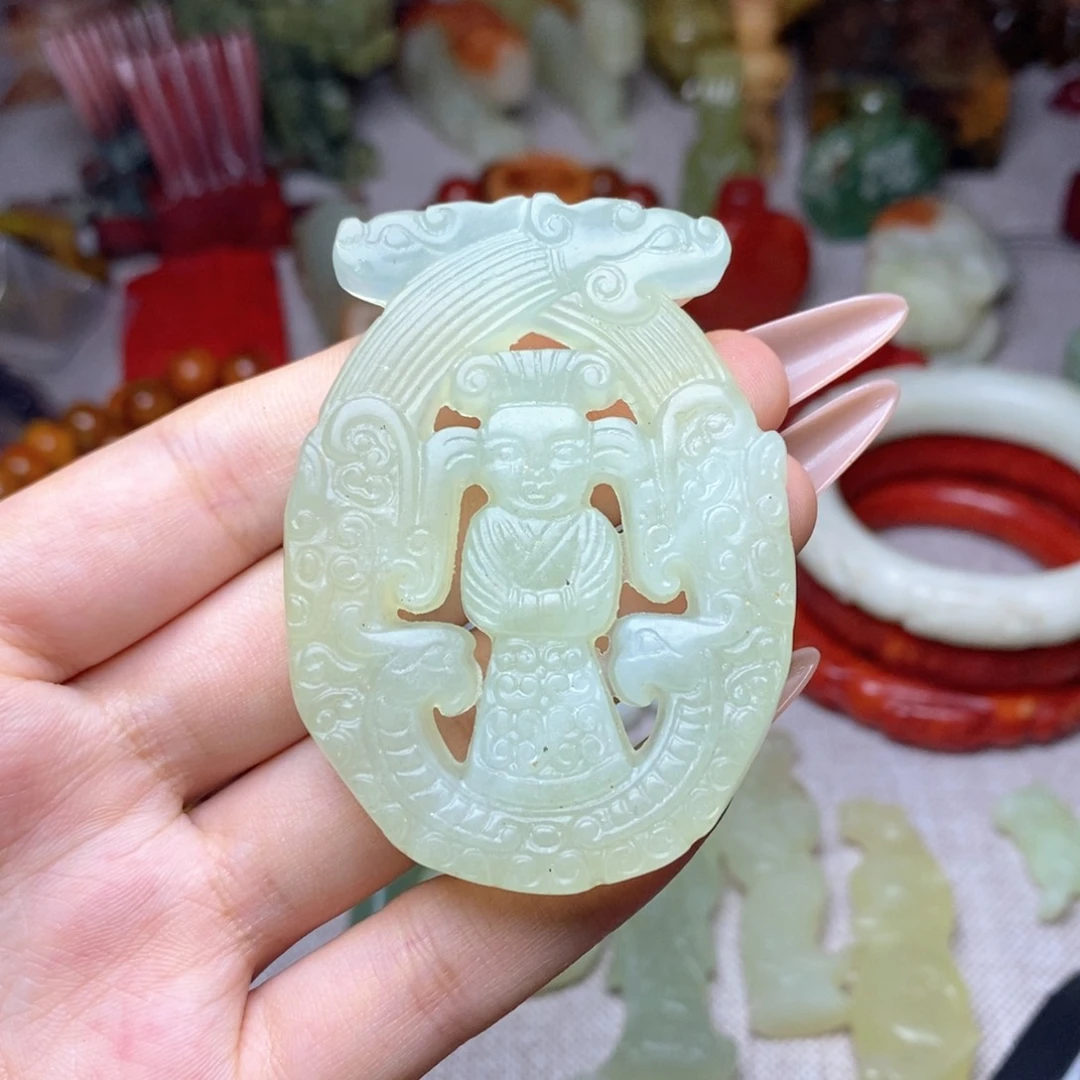 白玉菩提吊坠挂件95