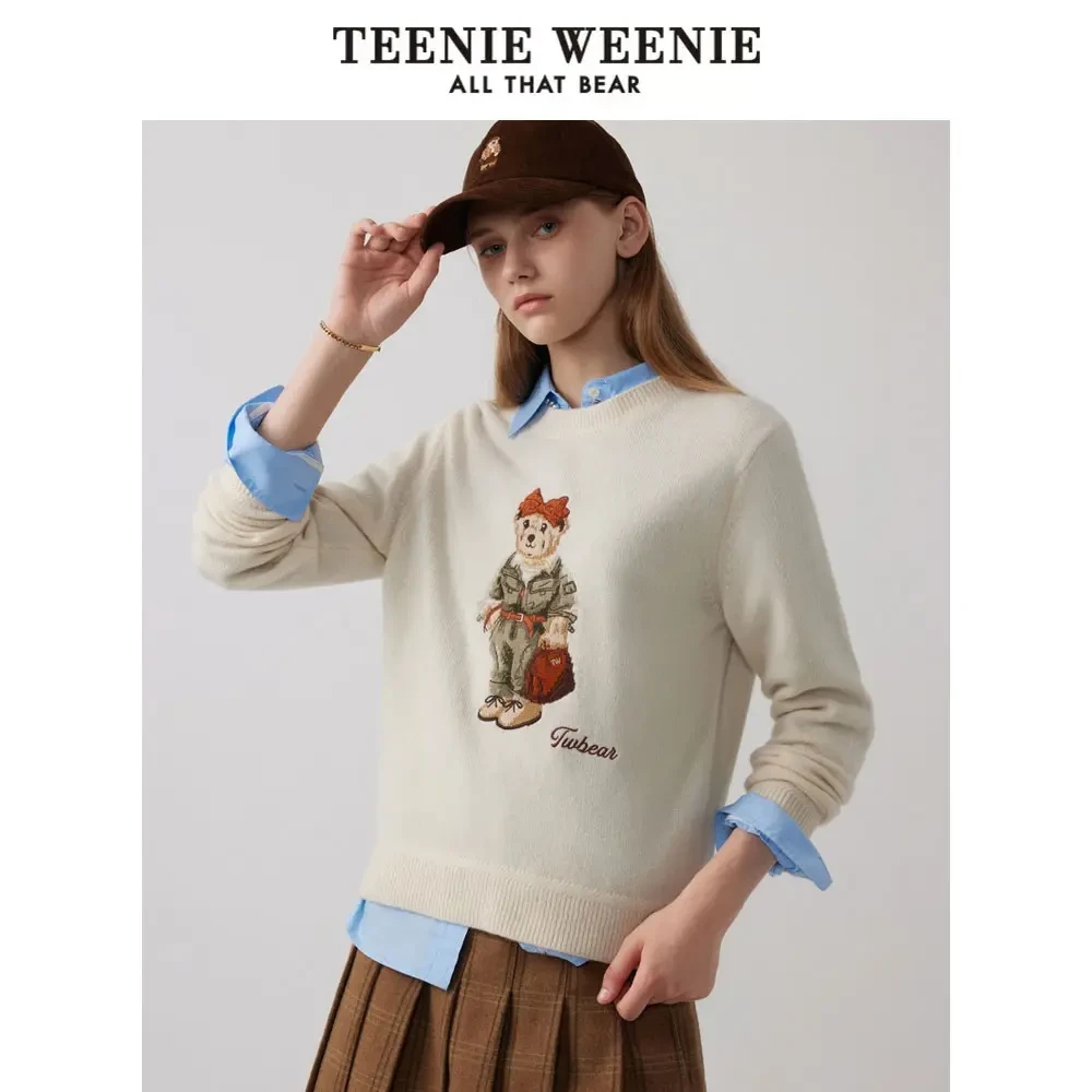 *TeenieWeenie小熊卡通毛衣24休闲保暖软糯加厚毛衫TTKW244T04T