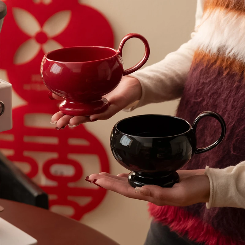 提手新人马克杯新婚陶瓷结婚订婚布置用品对杯高颜值咖啡杯