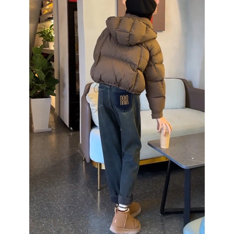 孕妇裤冬季加绒加肥加厚牛仔裤宽松200斤斤可穿灰蓝牛仔老爹裤