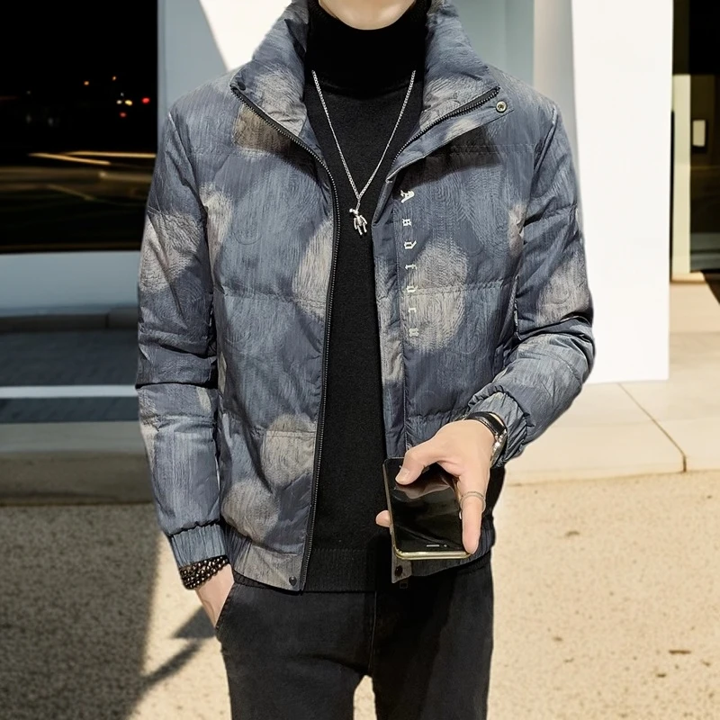 拉奇巴茨羽绒服男短款新款潮流短款拼色30岁至35岁男装羽绒服