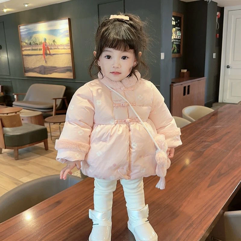 女童冬装棉服2023年新款女宝宝拜年服中国风唐装儿童过年衣服婴儿