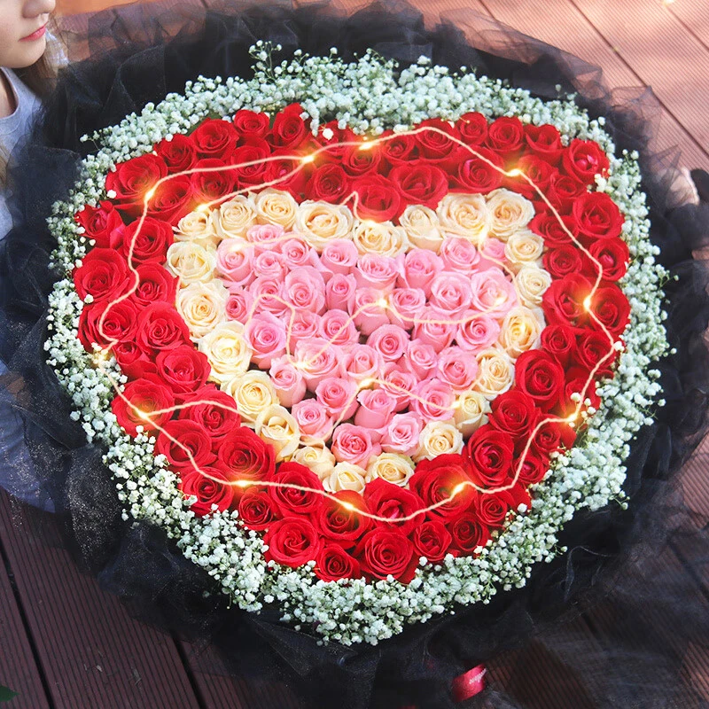 定制99朵玫瑰花束订婚鲜花速递北京上海生日表白全国同城配送女友