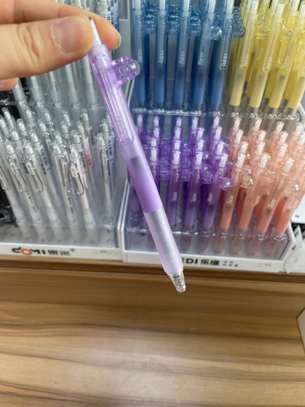 REDI乐维书签夹按动中性笔0.5子弹头速干学生用刷题笔