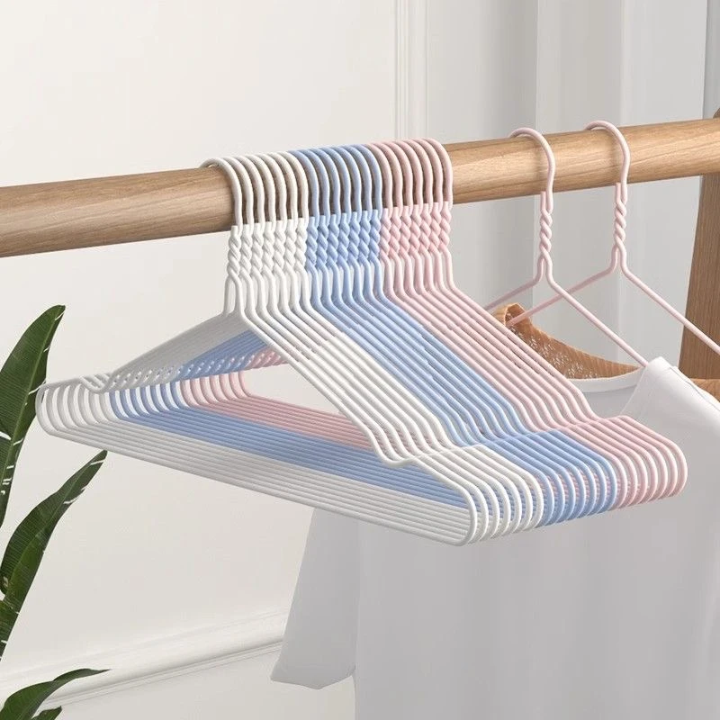 家用晒衣架挂衣架子干湿两用成人晾衣架无痕晾衣架纯色8支装