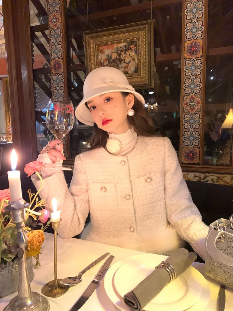 YEXIAOTING叶小婷 纽约的冬天 长袖短款小香风高级质感毛毛外套