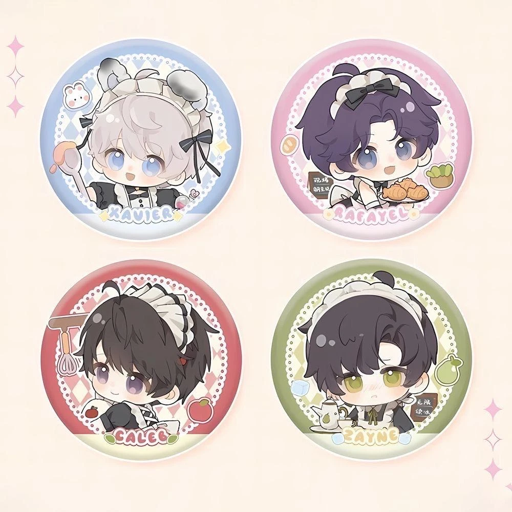 恋与深空周边咖啡小馆Q版徽章祁煜黎深沈星回夏以昼系列同人谷子