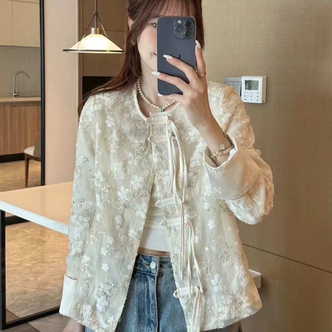 【富家千金】亮片新中式外套女短款春季新款气质小香国风上衣29款