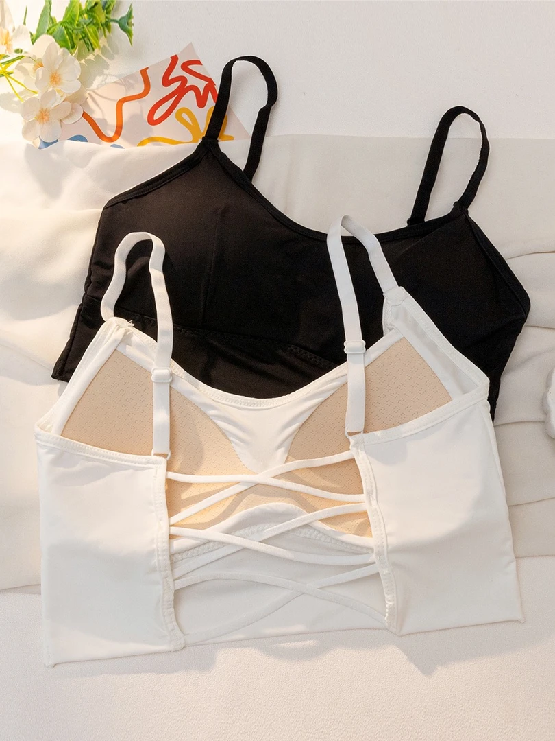 【葡萄家】大码胖mm一体美背吊带背心（肩带可调内搭）夏天