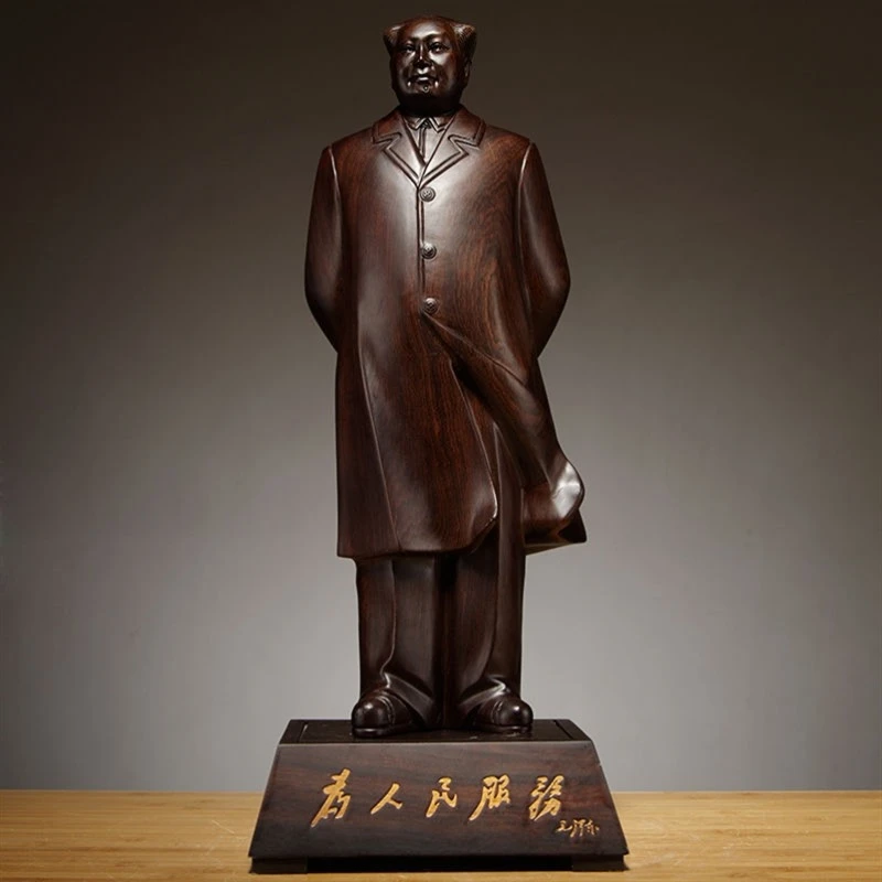 黑檀木雕毛主席毛泽东雕像工艺品摆件家居办公室客厅装饰商务送礼
