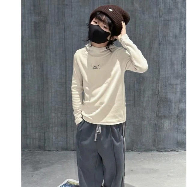 男中大童2023新款加厚休闲宽松洋气中大童长袖卫衣/KK2891 杏色