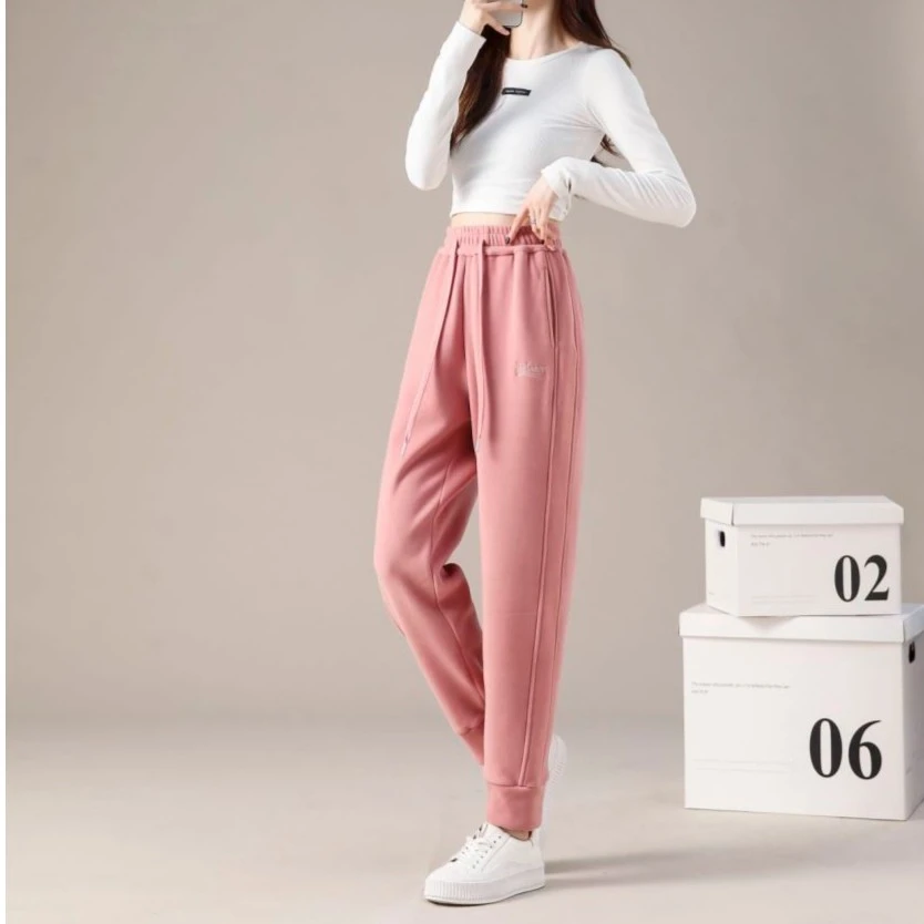 YANPING/燕苹新款冬百搭高腰显瘦保暖运动休闲休闲裤束脚裤|K3178