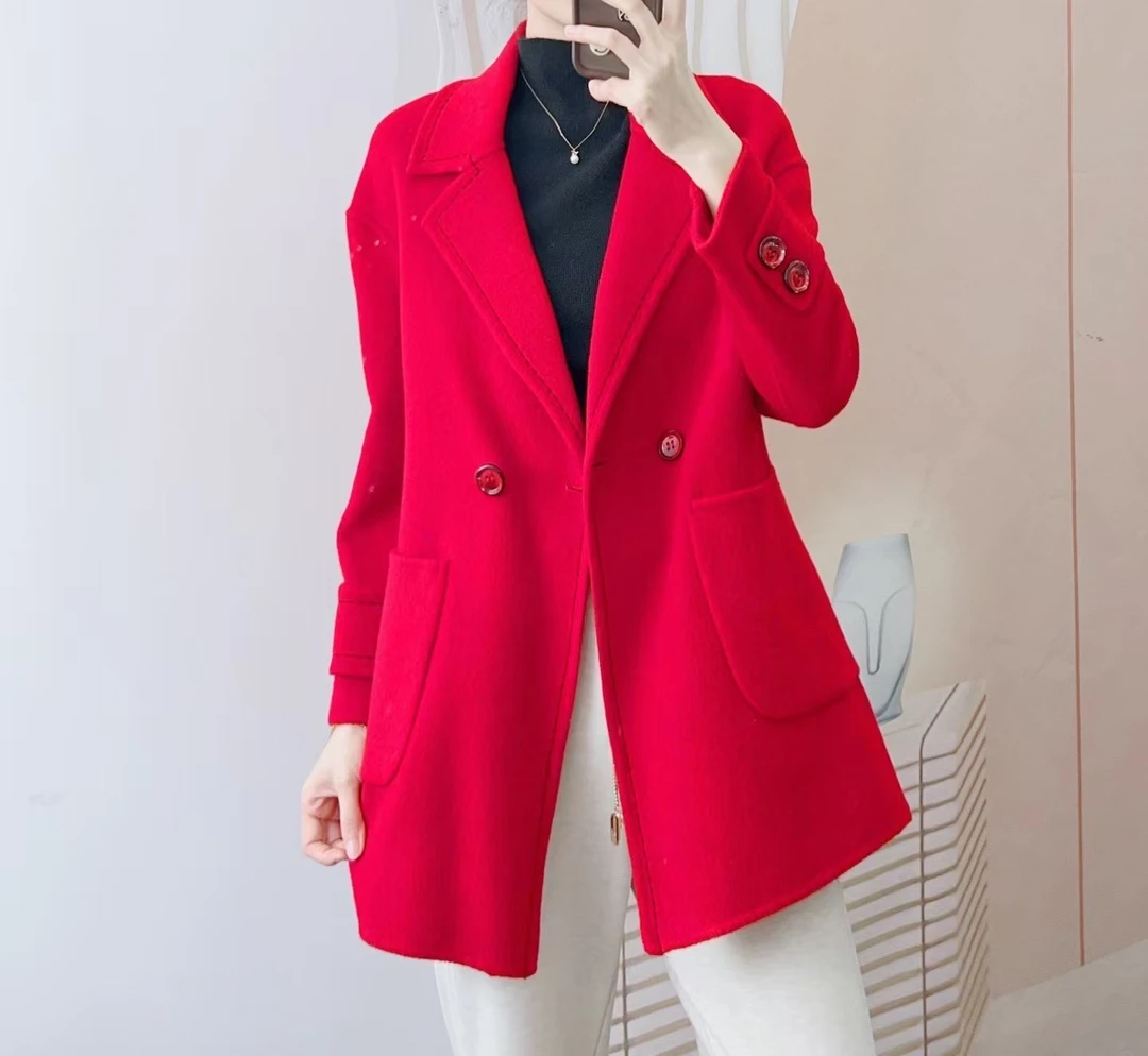 806翻领宽松短款双面外套D806短双面H4