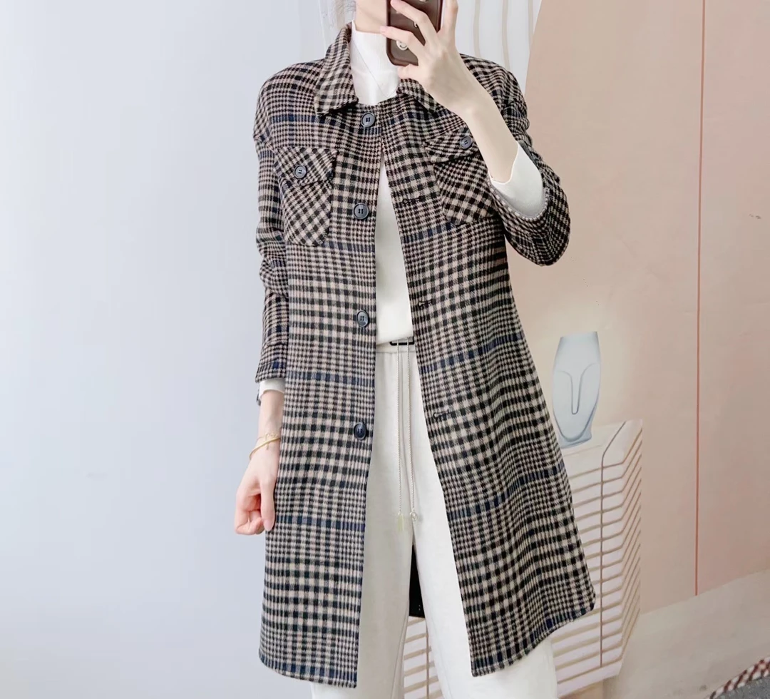 806品牌撤柜时尚格子双面大衣外套806/C4