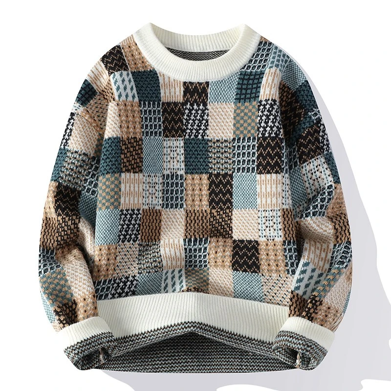 HentiIIai毛衣男秋冬季24新款加厚针织韩版潮流打底宽松拼色毛衣