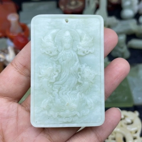 岫岩老玉（透闪石质玉）颈饰未镶嵌113