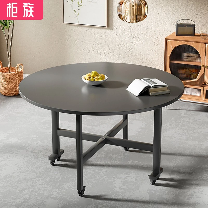 餐桌客厅家用简约圆形轻奢创意简易北欧餐厅吃饭桌饭桌子